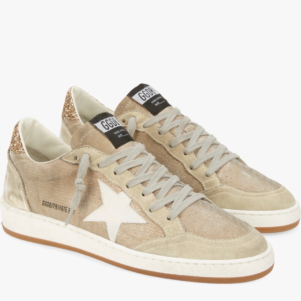 Golden Goose Gold Beige White Star Ballstar